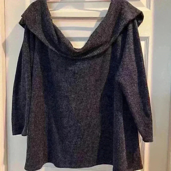 Lane Bryant - Off shoulder eggplant sweater - Picture 1 of 3